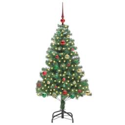 Berkfield Home Lush Christmas Tree with 150 LEDs with Stand Green 150 cm PVC - thumbnail 1