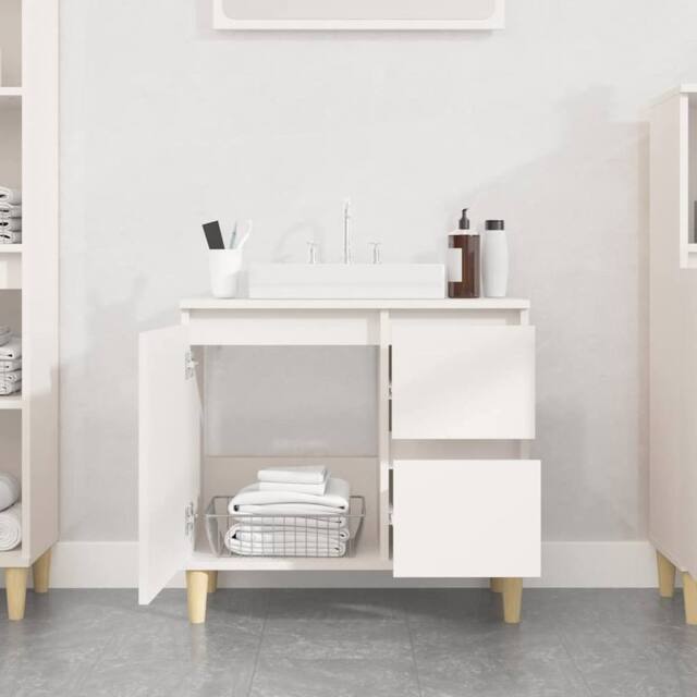 Berkfield Home Durable Bathroom Cabinet White 65x33x60 cm Engineered Wood - Size: 65 x 33 x 60 cm - image 1
