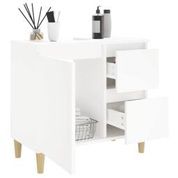 Berkfield Home Durable Bathroom Cabinet White 65x33x60 cm Engineered Wood - Size: 65 x 33 x 60 cm - thumbnail 5