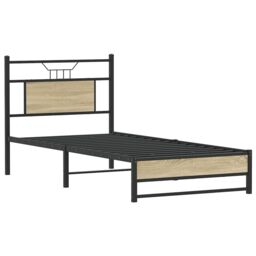 Berkfield Home Bed Frame without Mattress Sonoma Oak 75x190 cm Small Single Engineered Wood in Brown - thumbnail 3