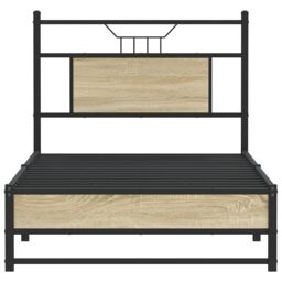 Berkfield Home Bed Frame without Mattress Sonoma Oak 75x190 cm Small Single Engineered Wood in Brown - thumbnail 6