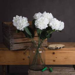 Lemon Pavilion Furniture and Decor White Small Head Hydrangea Artificial Flower - L15 x W15 x H71 cm - thumbnail 1