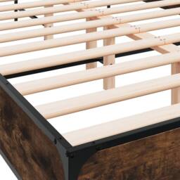 Berkfield Home Bed Frame without Mattress Smoked Oak 120x200 cm in Brown - Size: Small Double - thumbnail 7