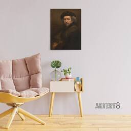 "Artery8 Self Portrait Artists Ageing Rembrandt Canvas Wall Art Print in Brown - Size: W12"" x H16""" - thumbnail 3