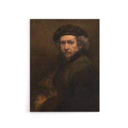 "Artery8 Self Portrait Artists Ageing Rembrandt Canvas Wall Art Print in Brown - Size: W12"" x H16""" - thumbnail 1