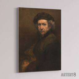 "Artery8 Self Portrait Artists Ageing Rembrandt Canvas Wall Art Print in Brown - Size: W12"" x H16""" - thumbnail 2