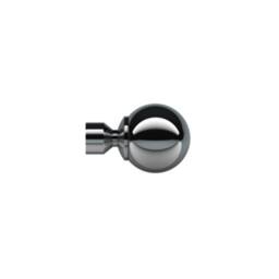 New Edge Blinds 28mm Fixed Length Metal Eyelet Curtain Pole Set - Met Ball Finial in Grey - Size: 330 cm - thumbnail 2