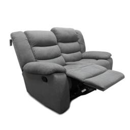 Furnishings For Less UK Manhattan Grey 2 Seater Fabric Reclining Sofa - thumbnail 3