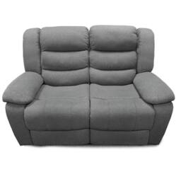 Furnishings For Less UK Manhattan Grey 2 Seater Fabric Reclining Sofa - thumbnail 4