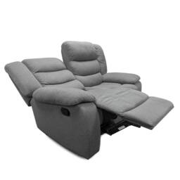 Furnishings For Less UK Manhattan Grey 2 Seater Fabric Reclining Sofa - thumbnail 5