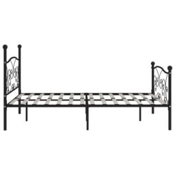 Berkfield Home Bed Frame with Slatted Base Black Metal 180x200 cm Super King - thumbnail 4