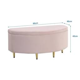 ERGOVEXA Upholstered Ottoman Storage Bench for 3FT Single Bed Frame in Pink - thumbnail 2