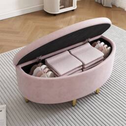 ERGOVEXA Upholstered Ottoman Storage Bench for 3FT Single Bed Frame in Pink - thumbnail 5