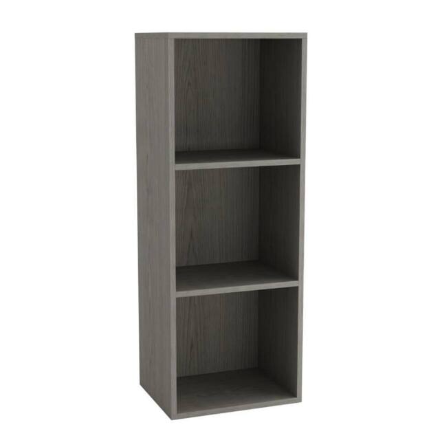 Kelvenix 3 Tier Grey Wooden Bookcase Shelving Display Storage Shelf Unit