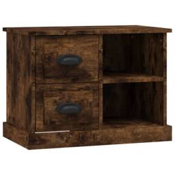 Berkfield Home Elegant Bedside Cabinet Smoked Oak 60x35.5x45 cm in Brown - thumbnail 3
