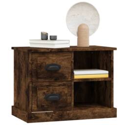 Berkfield Home Elegant Bedside Cabinet Smoked Oak 60x35.5x45 cm in Brown - thumbnail 4