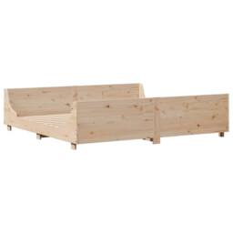 Berkfield Home Bed Frame without Mattress 180x200 cm Super King Solid Wood Pine in Natural - thumbnail 3