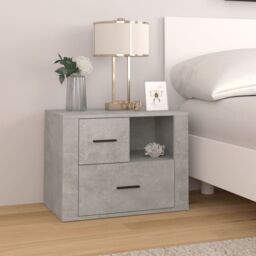 Berkfield Home Bedside Cabinet Concrete Grey 60x36x45 cm Engineered Wood - Size: 60 x 36 x 45 cm