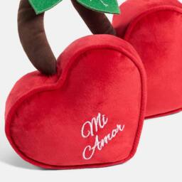 OHS Heart Cherry Weighted Matte Velvet Decorative Doorstop in Red - thumbnail 4
