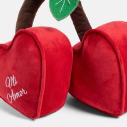 OHS Heart Cherry Weighted Matte Velvet Decorative Doorstop in Red - thumbnail 6