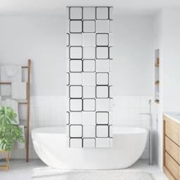 Berkfield Home Shower Roller Blind 80x240 cm Fabric Width 76 cm in White - thumbnail 2