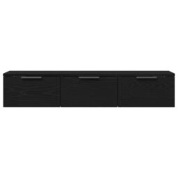Berkfield Home Black Oak Wall Cabinet 102x30x20 cm Made of Engineered Wood - Size: 102 x 30 x 20 cm - thumbnail 7