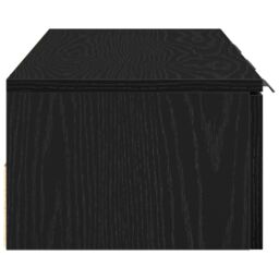 Berkfield Home Black Oak Wall Cabinet 102x30x20 cm Made of Engineered Wood - Size: 102 x 30 x 20 cm - thumbnail 8