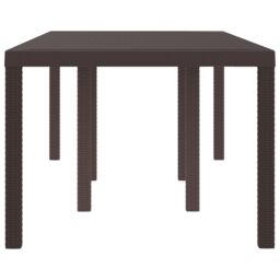 Berkfield Home Garden Table Brown 200x100x73 cm Poly Rattan - Size: 200 x 100 x 73 cm - thumbnail 6