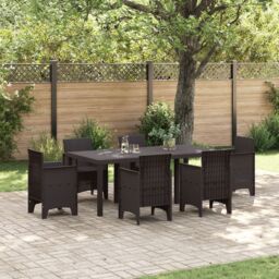 Berkfield Home Garden Table Brown 200x100x73 cm Poly Rattan - Size: 200 x 100 x 73 cm - thumbnail 1