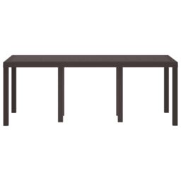 Berkfield Home Garden Table Brown 200x100x73 cm Poly Rattan - Size: 200 x 100 x 73 cm - thumbnail 5