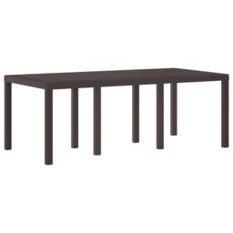Berkfield Home Garden Table Brown 200x100x73 cm Poly Rattan - Size: 200 x 100 x 73 cm - thumbnail 4