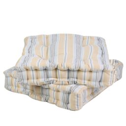 Dibor Set of 2 Giant Blue Striped Outdoor Garden Chair Seat Pad Cushions L50 x W50cm - Size: 50 cm x 50 cm - thumbnail 2