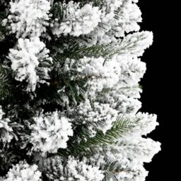 Berkfield Home Artificial Slim Christmas Tree with Flocked Snow 180 cm PVC&PE in White - thumbnail 5
