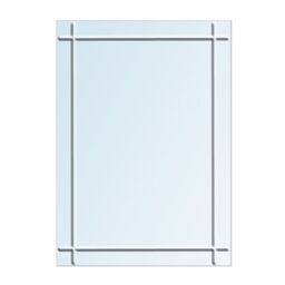 Showerdrape Marylebone Rectangular Wall Mounted Frameless Diamond Cut Bevelled Edge Bathroom Mirror 60 x 45cm in Silver - Size: 60 x 45 cm - thumbnail 4