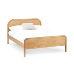 Cheshire Crimson Oak Chevron Bed Frame - Double (135cm) in Light Oak - thumbnail 2