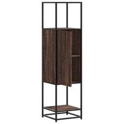 Berkfield Home Highboard Brown Oak 35.5x35x139 cm Engineered Wood & Metal - thumbnail 5