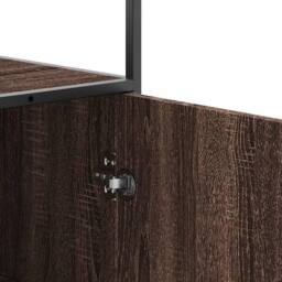 Berkfield Home Highboard Brown Oak 35.5x35x139 cm Engineered Wood & Metal - thumbnail 9