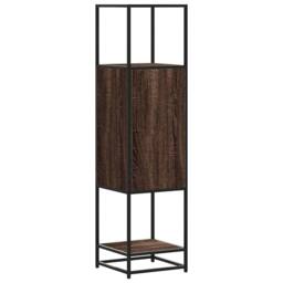 Berkfield Home Highboard Brown Oak 35.5x35x139 cm Engineered Wood & Metal - thumbnail 7