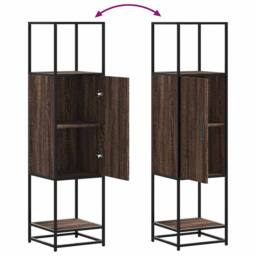Berkfield Home Highboard Brown Oak 35.5x35x139 cm Engineered Wood & Metal - thumbnail 8