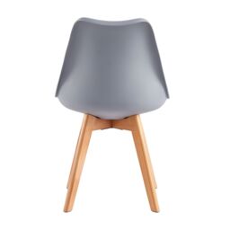 MCC Direct Set of 4 Dining Chairs Wooden Legs & Padded Seat Cushions Eva in Grey - thumbnail 5