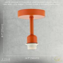 Happy Homewares Traditional Matte Orange Ceiling Light Fitting to Hold Lamp Shades - thumbnail 6