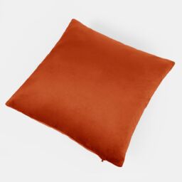 OHS 2 x Matte Velvet Cushion Covers Soft Plain Zip in Burnt Orange - Size: 45 cm x 45 cm - thumbnail 5
