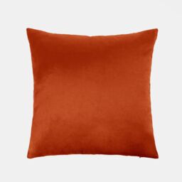 OHS 2 x Matte Velvet Cushion Covers Soft Plain Zip in Burnt Orange - Size: 45 cm x 45 cm - thumbnail 6