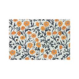 The Rug Shop UK Terracotta Modern Floral Easy to Clean Mat in White - Size: 50 cm x 75 cm - thumbnail 1
