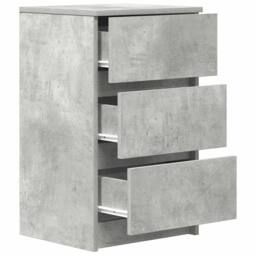 Berkfield Home Bedside Cabinets with 3 Drawers 2 pcs Concrete Grey 39x35x65 cm - Size: 39 x 35 x 65 cm - thumbnail 6