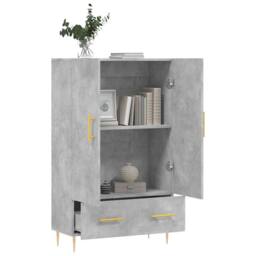 Berkfield Home Highboard Concrete Grey 69.5x31x115 cm Engineered Wood - thumbnail 4