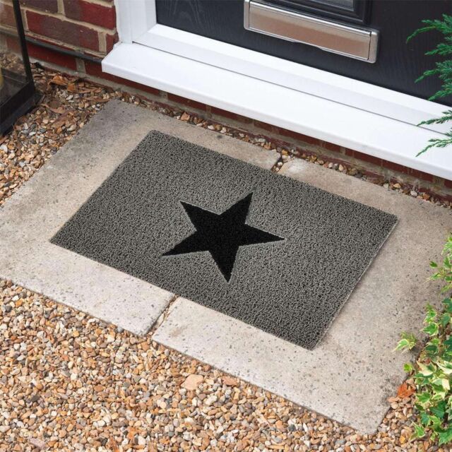 Nicoman Star Doormat PVC Spaghetti Mat - 75x44cm in Grey - Size: 45 cm x 75 cm - image 1