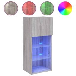 Berkfield Home TV Cabinets with LED Lights 2 pcs Grey Sonoma 40.5x30x90 cm - thumbnail 6