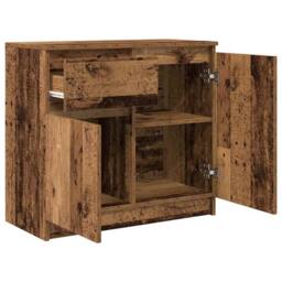 Berkfield Home Sideboard with Drawer Old Wood 71x35x65 cm Engineered Wood in Brown - Size: 71 x 35 x 65 cm - thumbnail 5