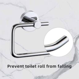 Havendro Toilet Roll Holder Wall Mounted Round Toilet Tissue in Silver - thumbnail 6